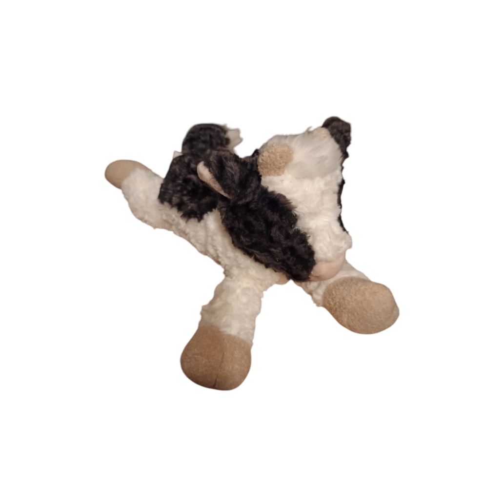 Mary Meyer Black White Cow Calf With Horns Plush 11”  Realistic Holstein